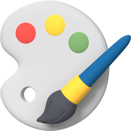 3D Brush & Palette Icon